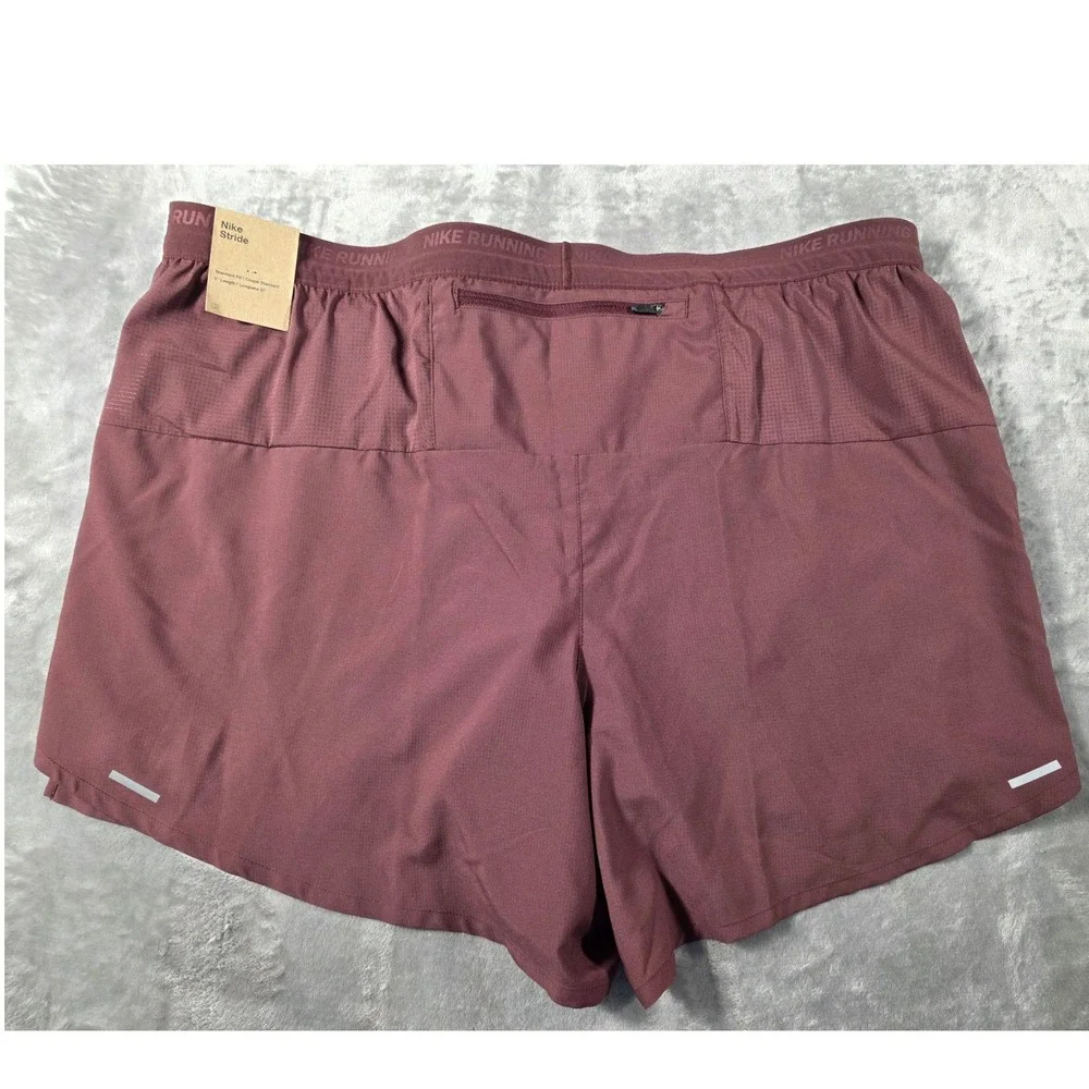 Nike Stride Running Shorts Mens 2XL Burgundy 5